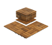 Flooring Tiles in Solid Teak Wood 